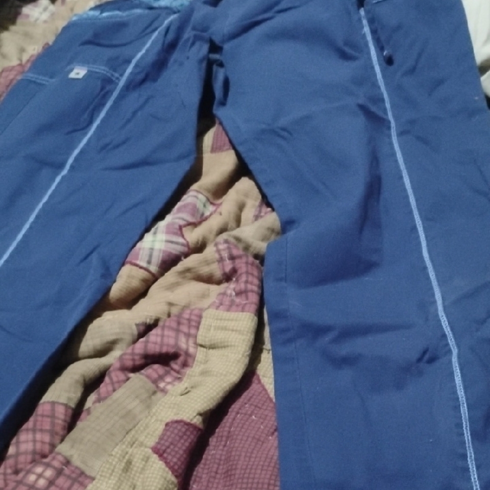 Blue Pants with White Stitching